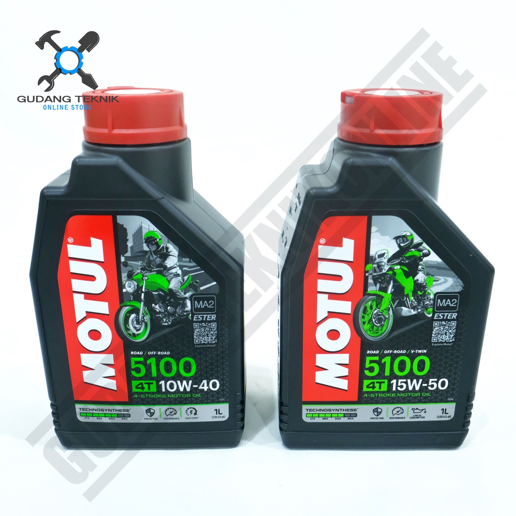 MOTUL Oli Mesin 4T 5100 ESTER 10W40 1L / MOTUL Oli Motor 15W50 1000ML 10W-40 15W-50 1Liter