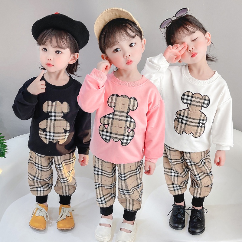 [HARGA SPESIAL LEBARAN] SWETER ANAK PEREMPUAN ASLI IMPORT LENGAN PANJANG GAMBAR BERUANG / SETELAN BA