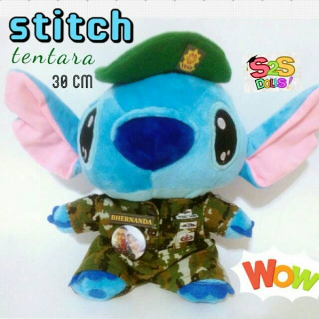 Boneka Stitch Tentara (TNI-AD, TNI-AL, TNI-AU)