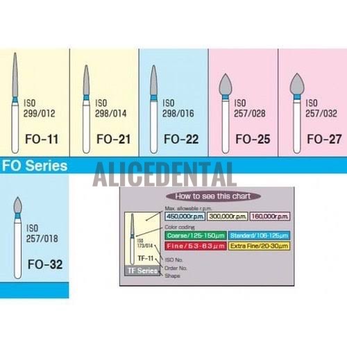 Dental diamond bur gigi MANI FLAME OGIVAL EGG FOOTBALL BUR highspeed high speed FO11 FO-11 FO21 FO-21 FO22 FO-22 FO25 FO-25 FO27 FO-27 FO32 FO-32