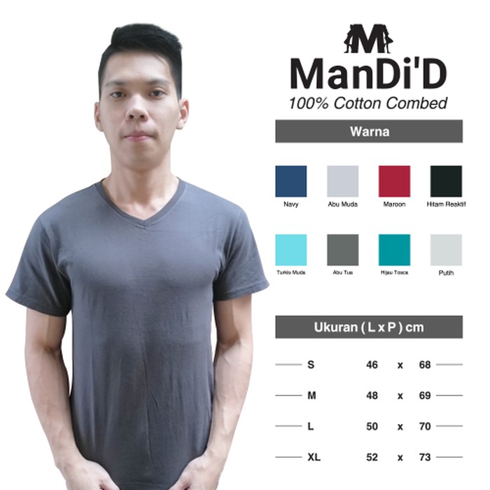 Kaos Polos V-Neck Cotton Combed 24s