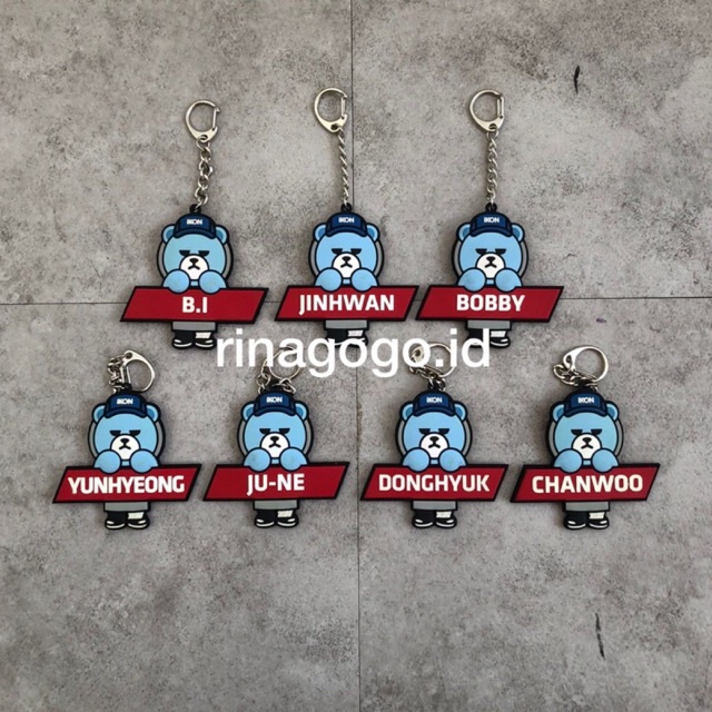 [READY] iKON Official KRUNK Keyring Doll❤️ BI JAY BOBBY SONG JUNE DK CHAN keychain key chain key dol