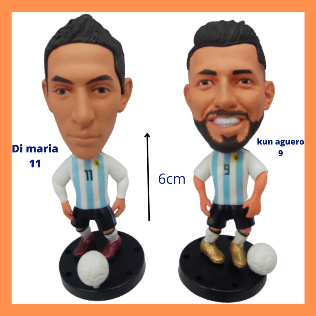 miniatur pemain sepakbola kun aguero. di maria / figure miniatur pemain sepakbola  / action figure