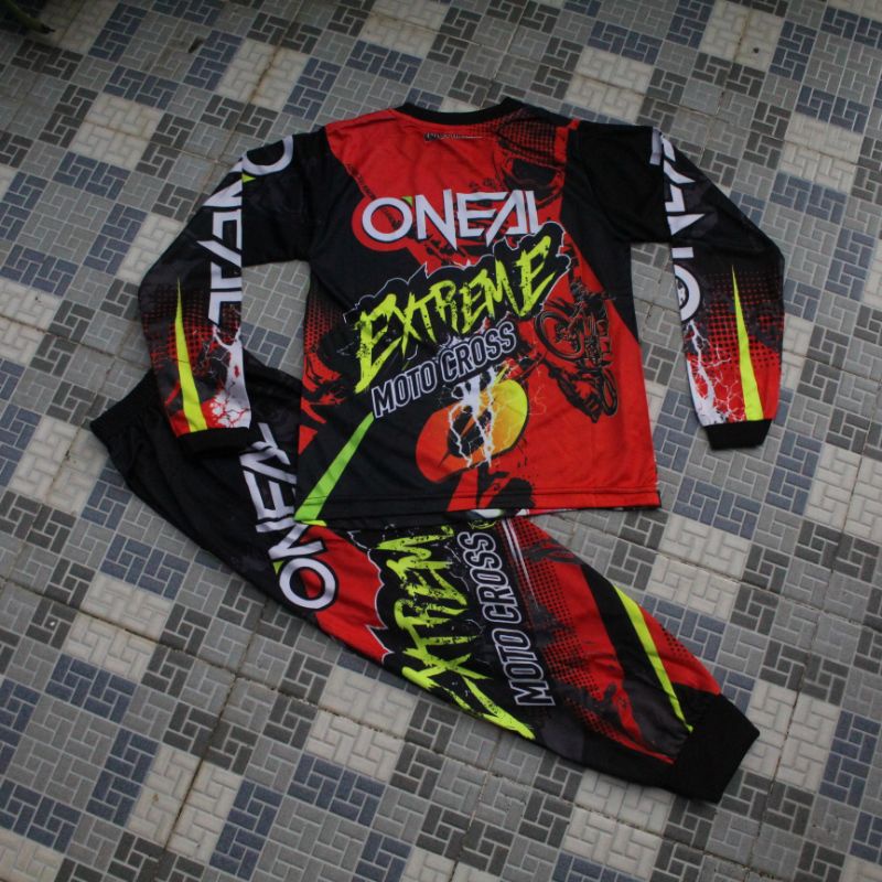 setelan baju jersey motor cross/jersey sepeda anak murah