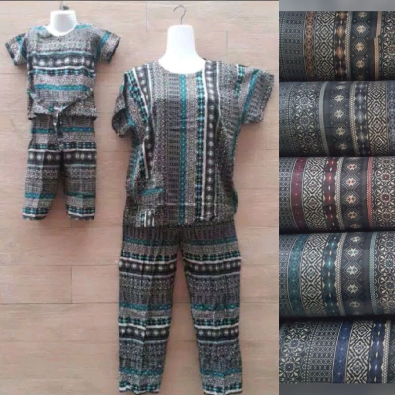 COUPLE BABIDOLL SETELAN PANJANG MOM &amp; KIDS BAHAN RAYON BALI BUKAN SANTUNG