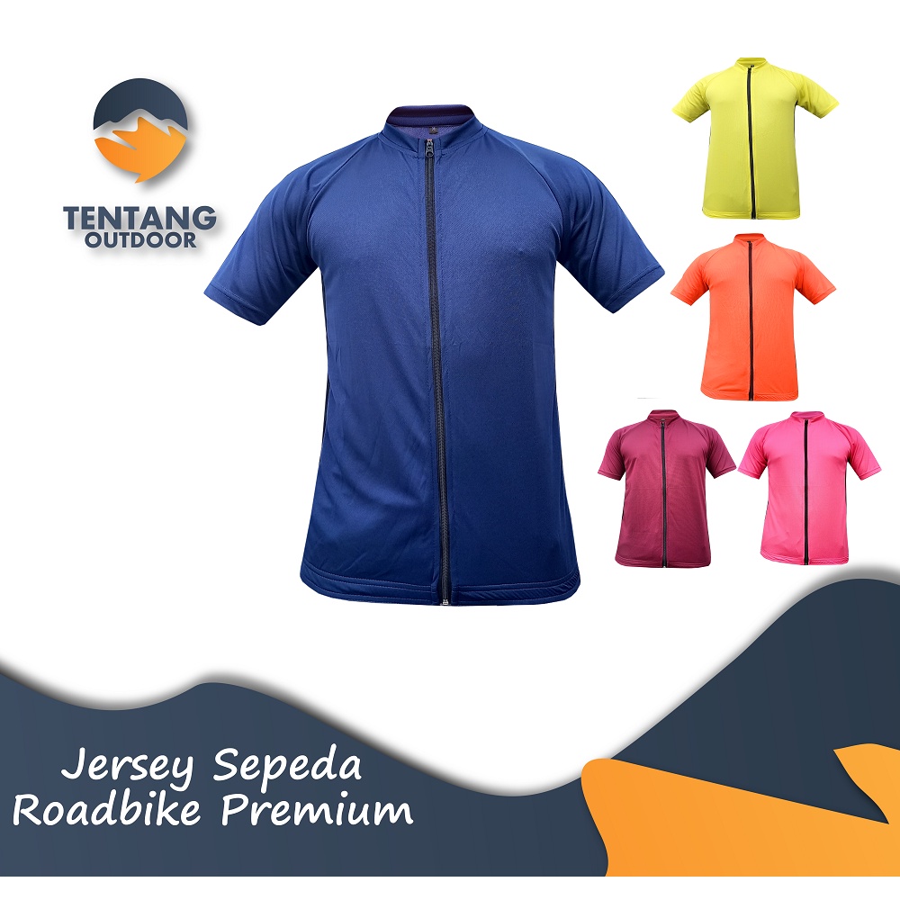 Jersey Sepeda Roadbike PREMIUM XC Pakaian Sepeda Polos Ketat Lengan Pendek