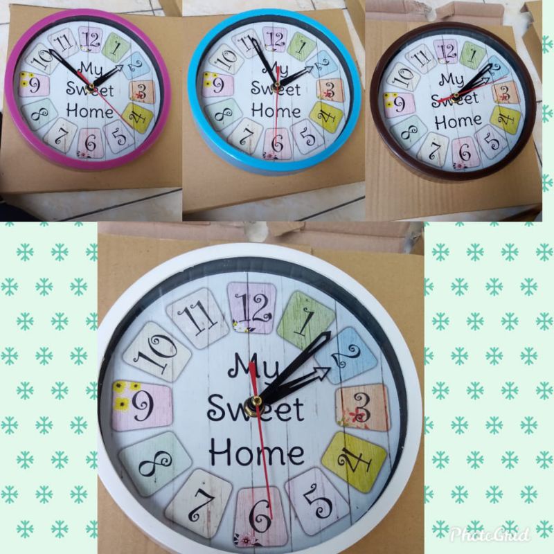 JAM DINDING MINIMALIS KADO ULTAH SOUVENIR JAM UNIK JAM MURAH SWEET HOME-5