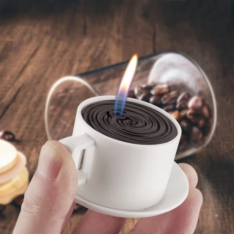 Korek Api Gas Miniatur Cangkir Coffee Korek Gas Unik