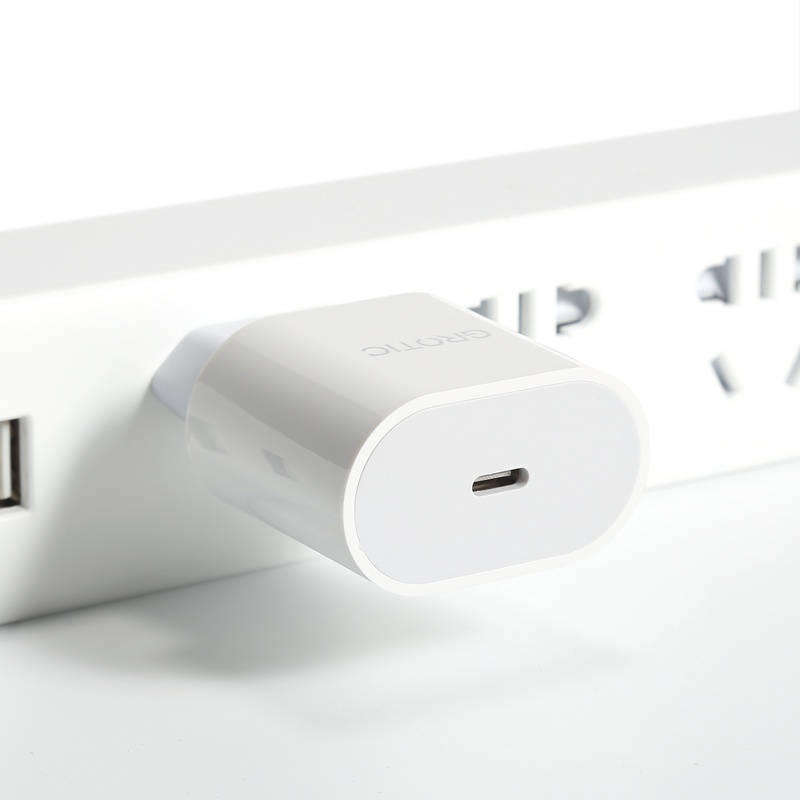 GROTIC Charger PD 20W 2.4A Fast Charging Adapter QC3.0 Type-C PD Charger untuk Iphone 12 X Xs 8 Xiaomi Phone-6