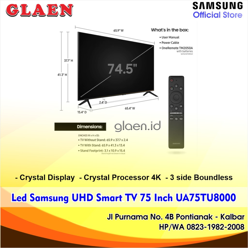 Promo murah    BIG SALE PROMO CUCI GUDANG Samsung UA75TU8000 | Tv Led Samsung UHD 4K Smart Tv 75