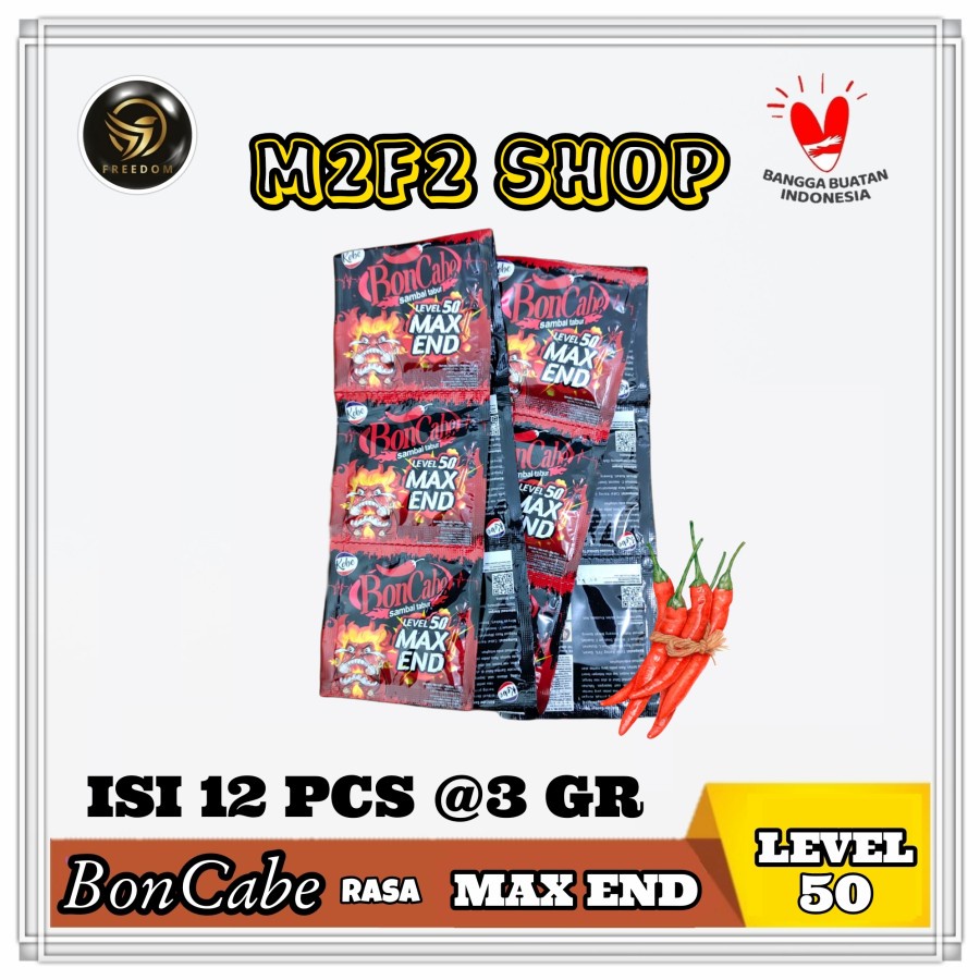 

BonCabe Level 50 Max End Sambal Tabur Original Sachet - 3 gr (Kemasan 12 Pcs)