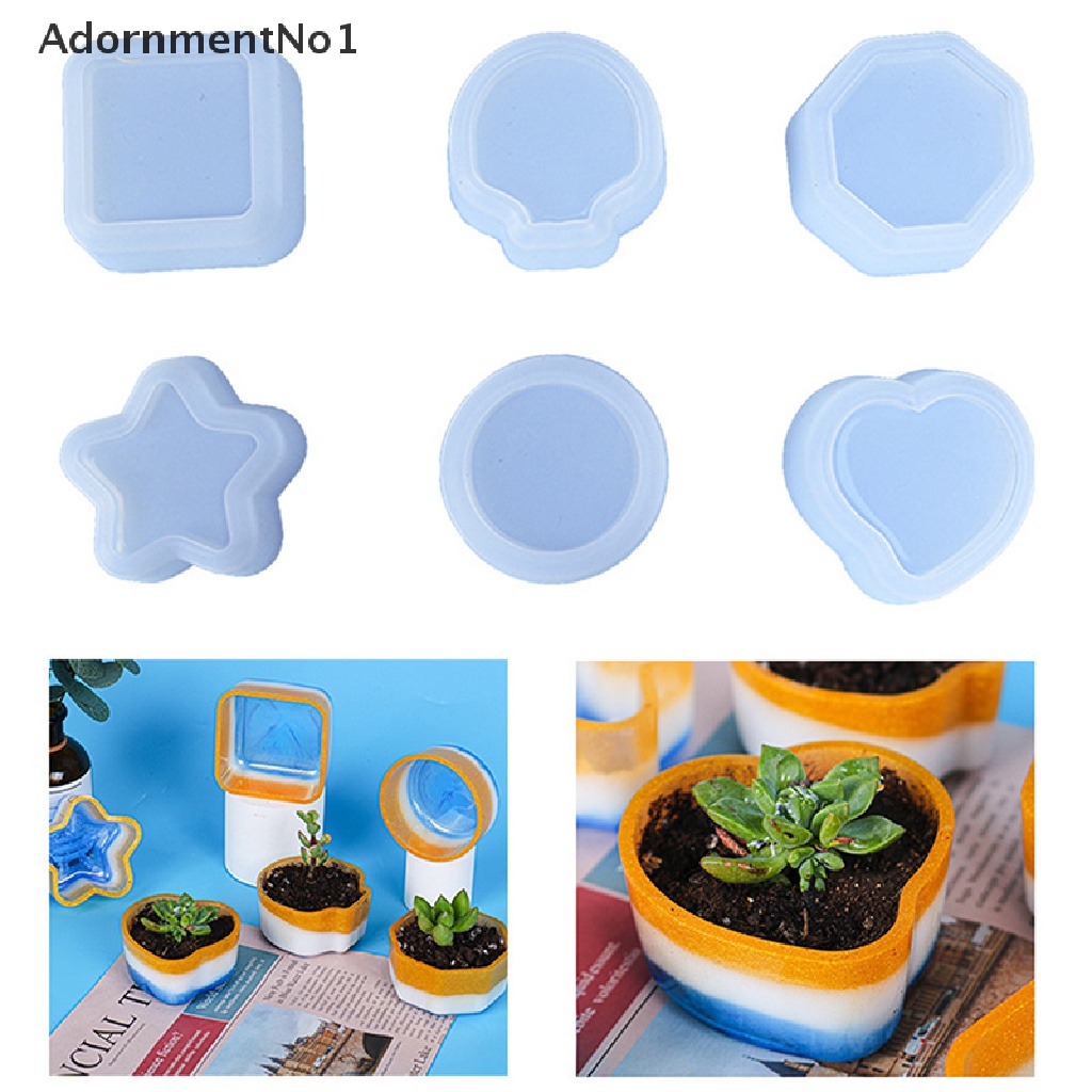 (AdornmentNo1) Cetakan Pot Bunga / Tanaman Succulent Handmade DIY Bahan Silikon