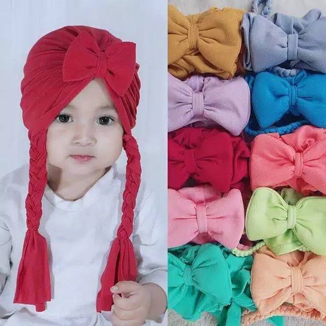 Turban Anak Kepang Polos usia 0-3 th all size