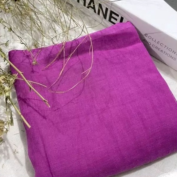 kerudung jilbab segi empat bahan katun paris polos premium warna ungu magenta ukuran 110 x 110