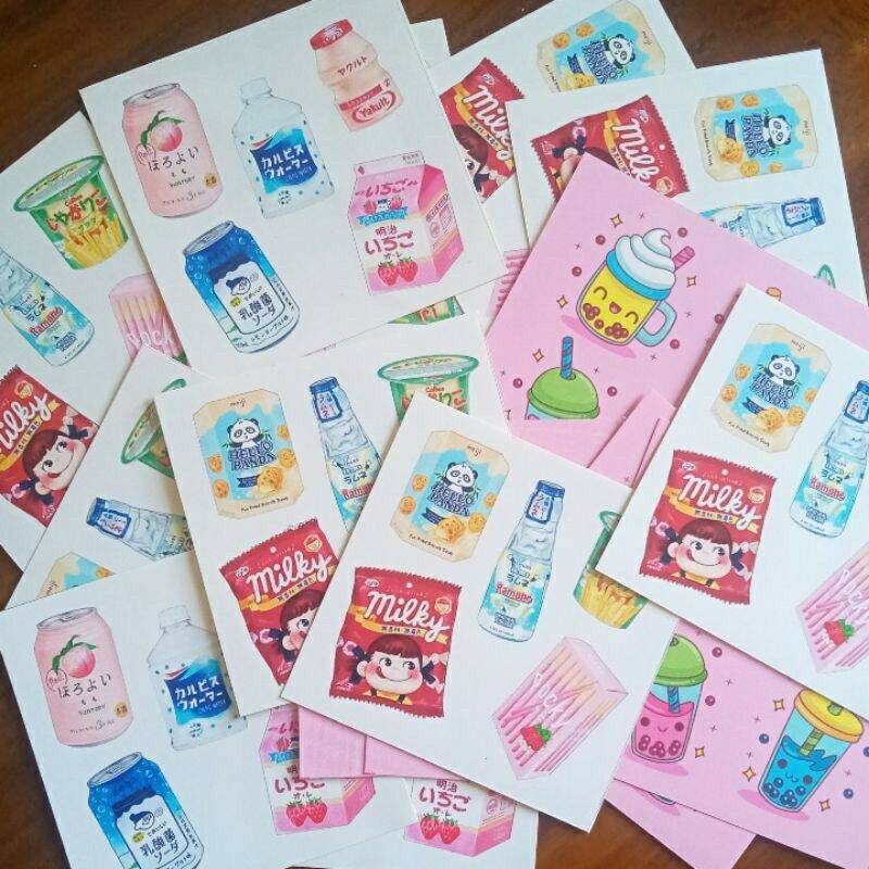 

YOKUCHI STIKER TUMBL SNACK / SUSU /BOBA LUCU KAWAI STICKER MURAH