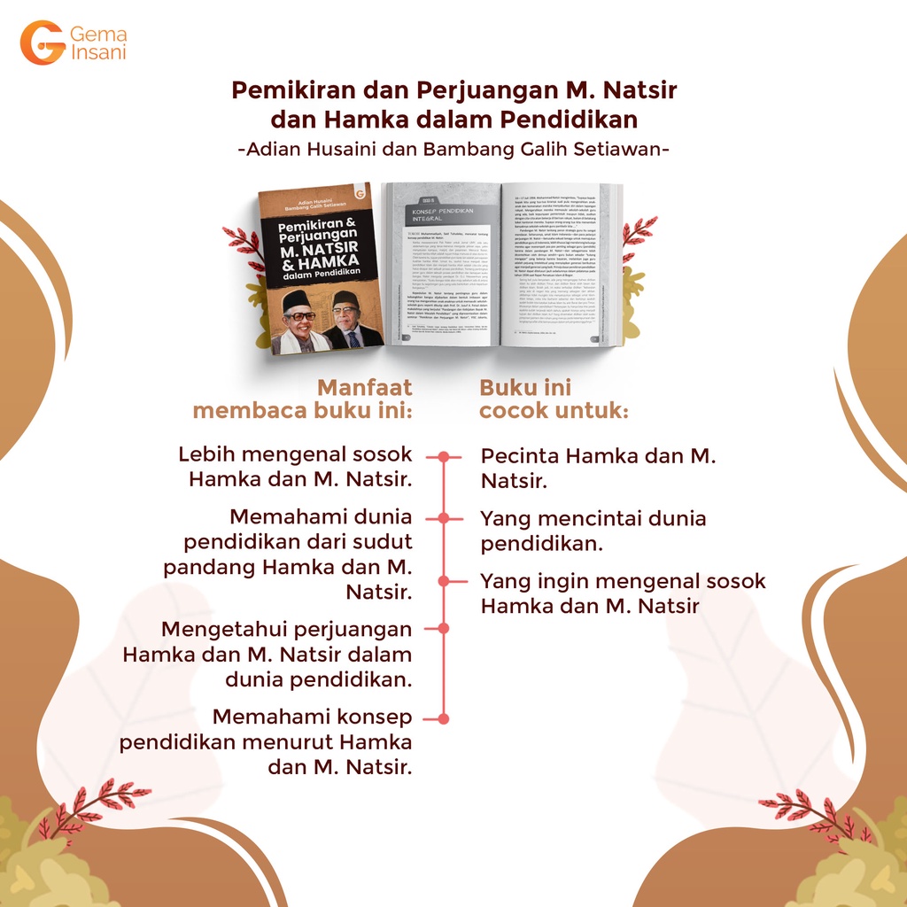 Buku Pemikiran dan Perjuangan M. Natsir dan Hamka dalam Pendidikan - Gema Insani 100% Original