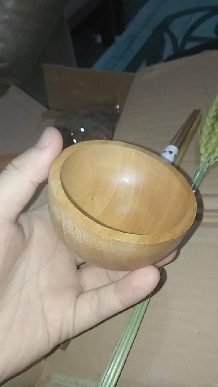 (maho46) Mangkuk Kayu Mahoni D 7cm