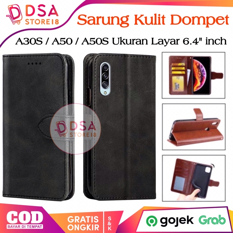 Case Samsung A50 / Casing Samsung A50S / A30S Leather Case Flip Cover Wallet Dompet Hp Casing Kulit