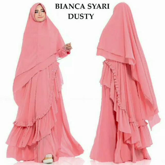 SET SYARI PINK POLOS,GAMIS SYARI HIJAB SYARI BAHAN LEMBUT