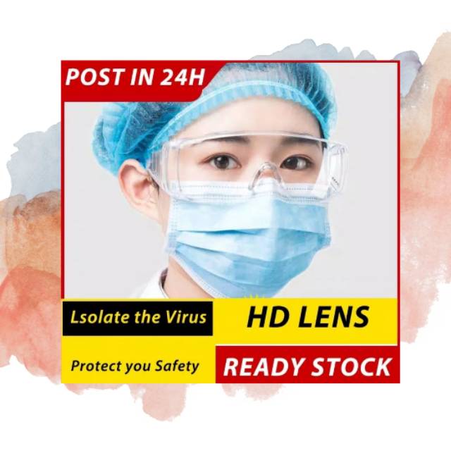 Kacamata bening kacamata fashion safety goggle, Kacamata anti virus