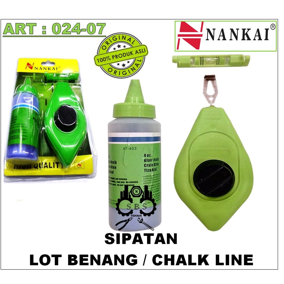 Sipatan Sipat Tukang Chalk Line Penggaris Benang 15 Mtr TAJIMA
