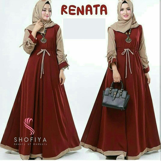 B I G S A L E B R A N D E D maxi renata marun fashion wanita gamis dres baju muslim BURUAN SEBELUM K