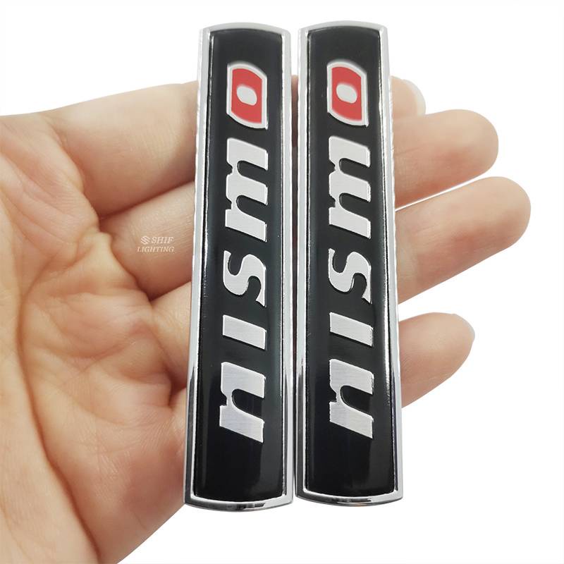 2 X Metal NISMO Logo Car Side Fender Decorative Emblem Sticker Decal Badge For NISSAN NISMO