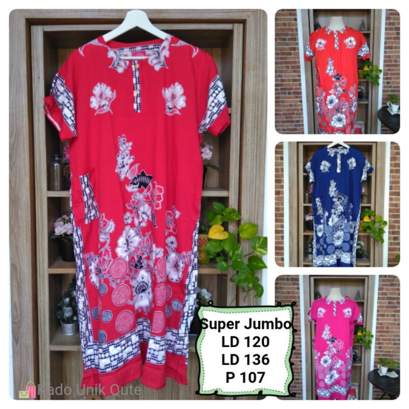 Daster Batik Jumbo Bahan halus, tebal dan adem
