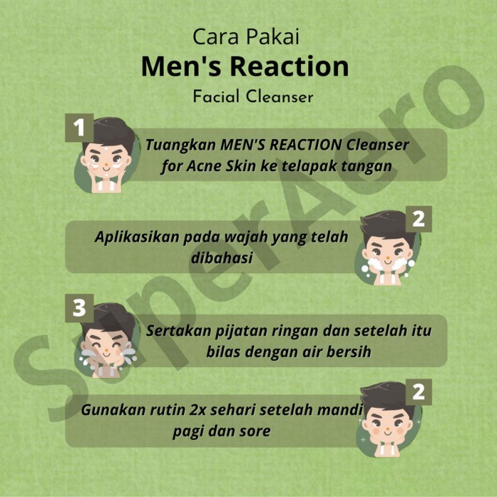 MENS REACTION ACNO PENGHILANG JERAWAT I Sabun Jerawat Facial Wash