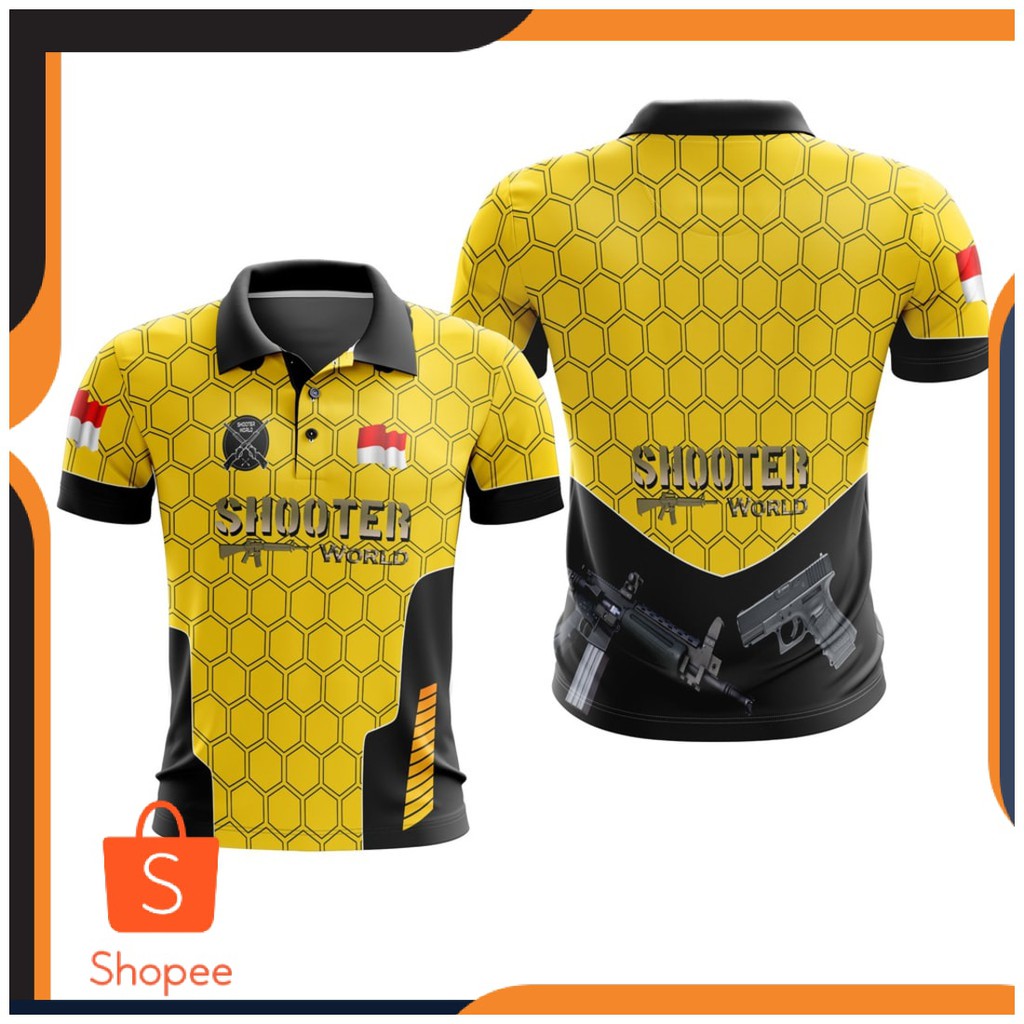 BEST SELLER - 2Season5 | Tshirt Kaos Wangki Polo Kerah Tembak Reaksi Perbakin Airsoftgun Glock Art