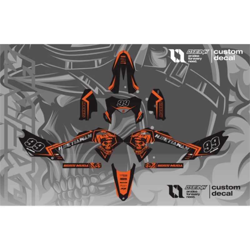 Decal Klx bf hitam orange