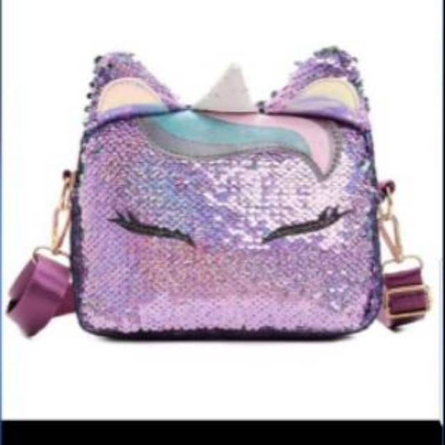 Tas unicorn Sequin model slempang import Berkualitas