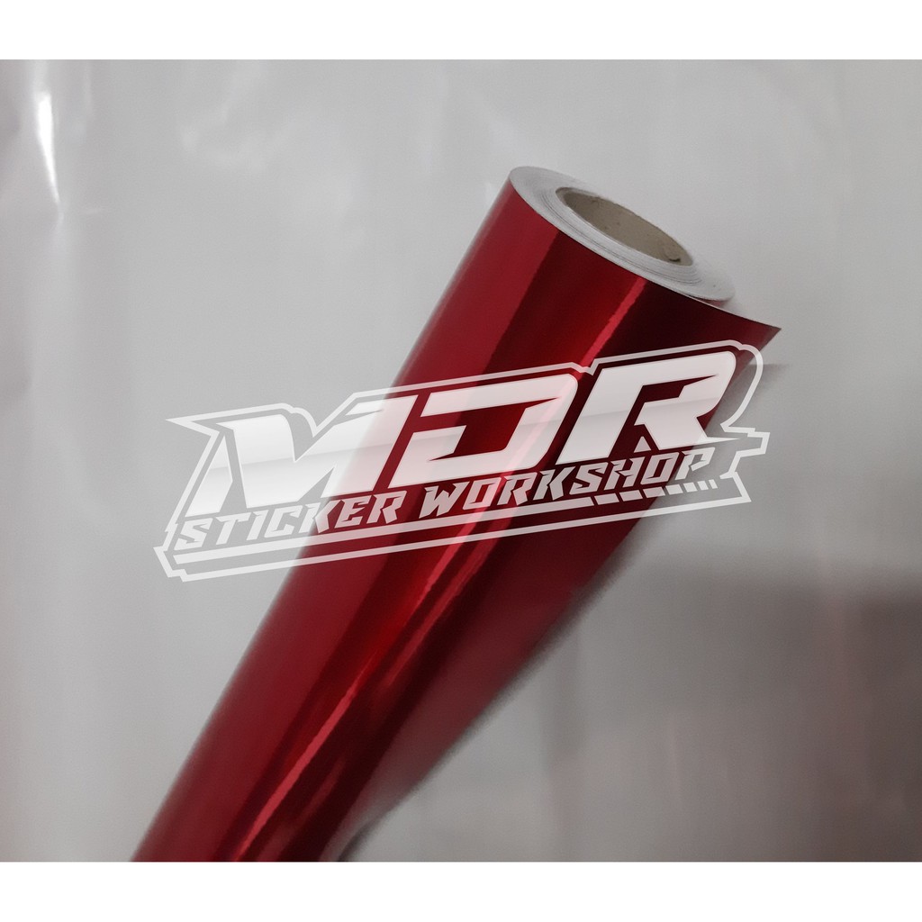 sticker skotlet red chrome motor skotlet merah krom lentur