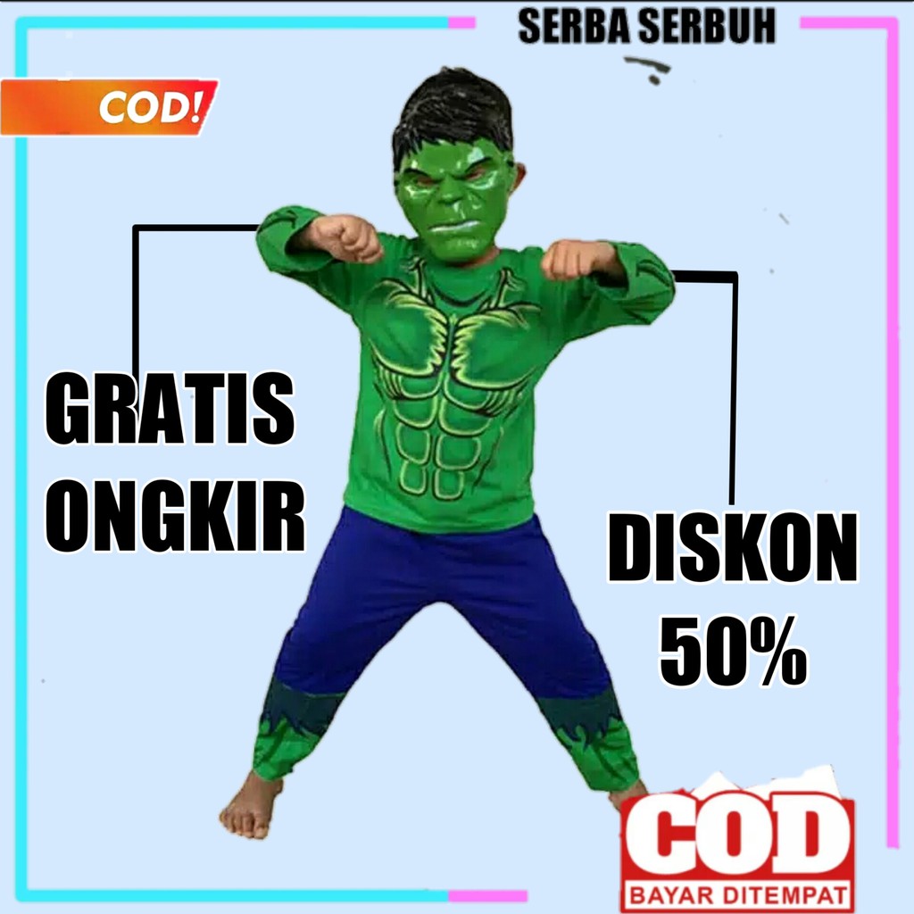 baju hulk anak baju superhero anak baju karakter anak baju robot anak laki laki baju anak laki KE256