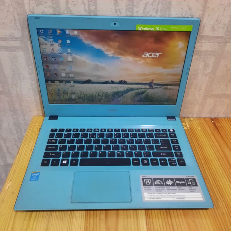 Laptop Acer Aspire E5-473 Cor i3-4005U Ram 4GB/HDD 500GB windows 10 layar 14 inch full aplikasi siap pakai