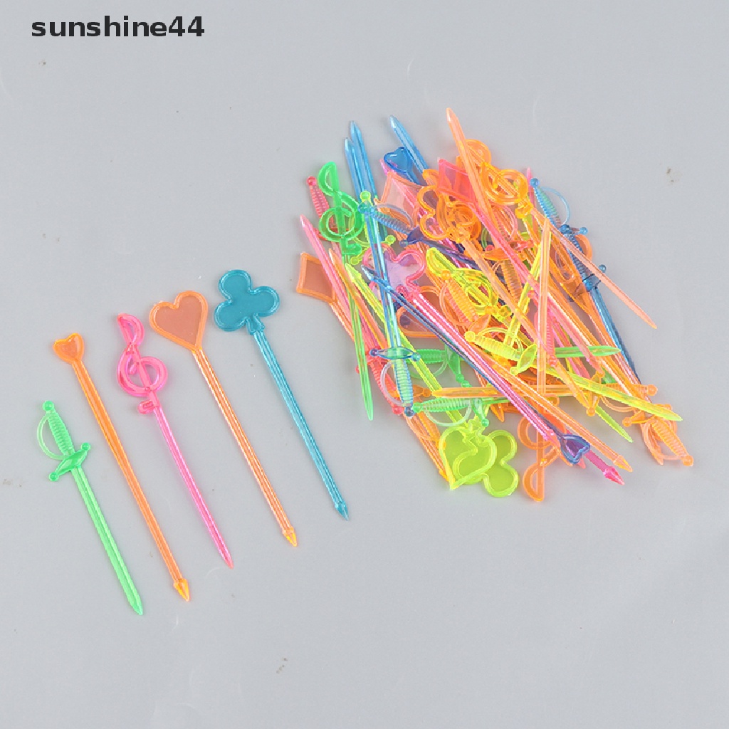 Sunshine 50Pcs Garpu Buah / Sayur Mini Lucu Untuk Anak