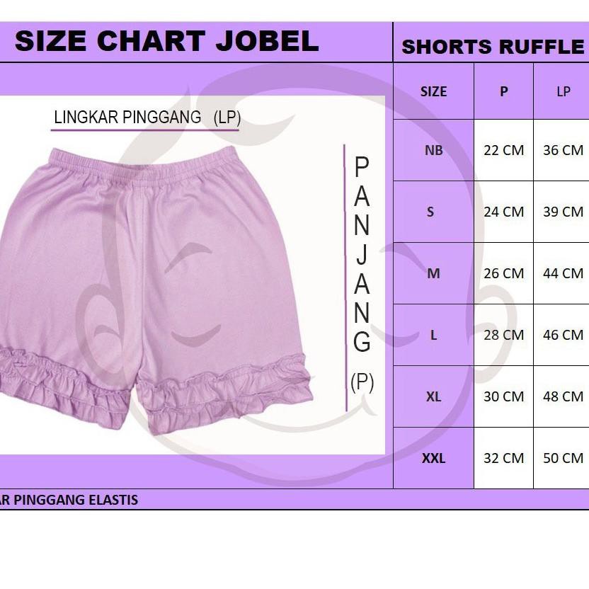 Celana Pendek Bayi Anak Perempuan 0-3 Tahun Jobel Short Ruffle 1pcs