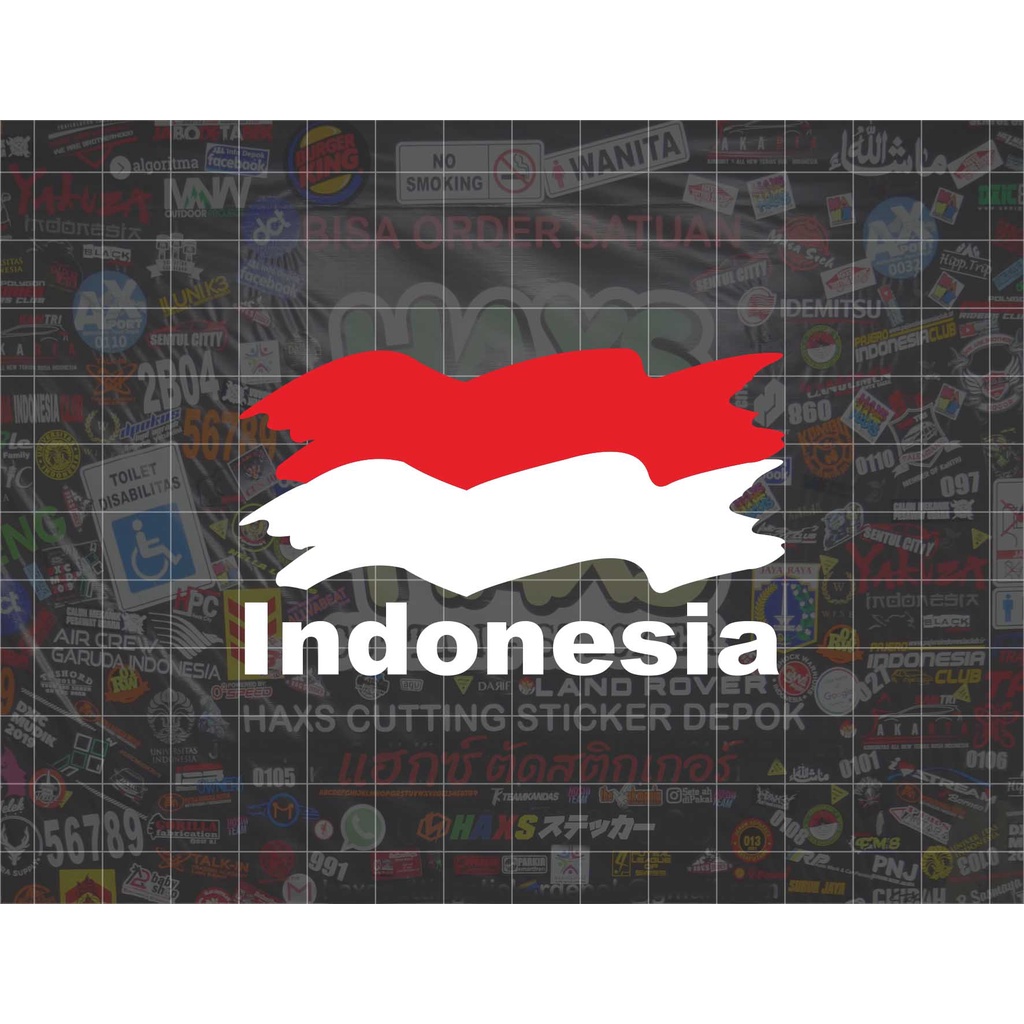 Cutting Sticker Bendera Berkibar Indonesia Ukuran 8 Cm