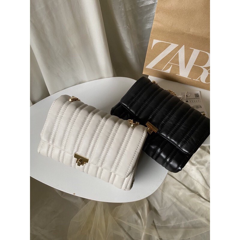 Zara Quilted Midi Crossbody Bag