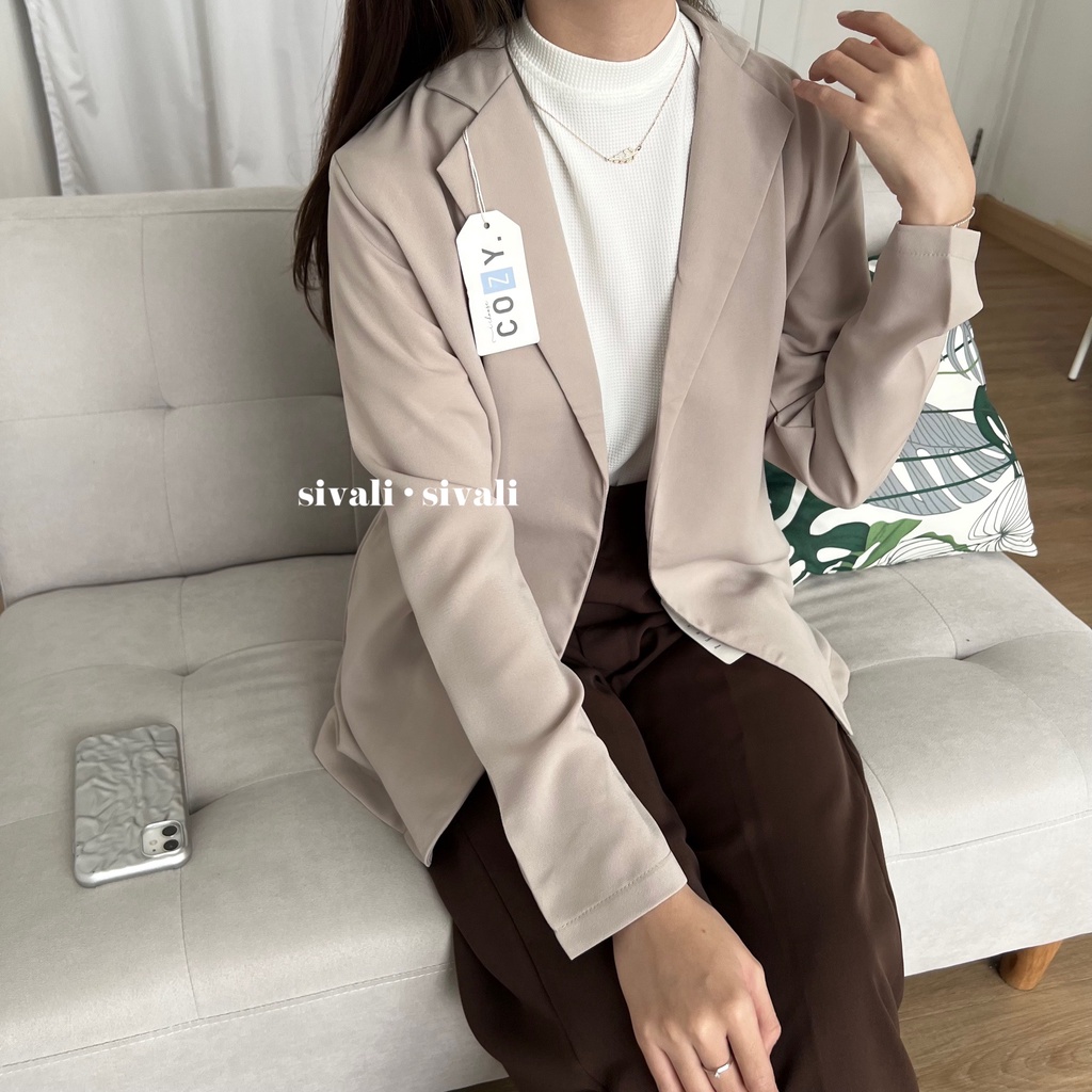 SIVALI Jane Blazer 2048 - Korean Blazer Wanita Lengan Panjang - Outer Blazer - Blazer Kerja