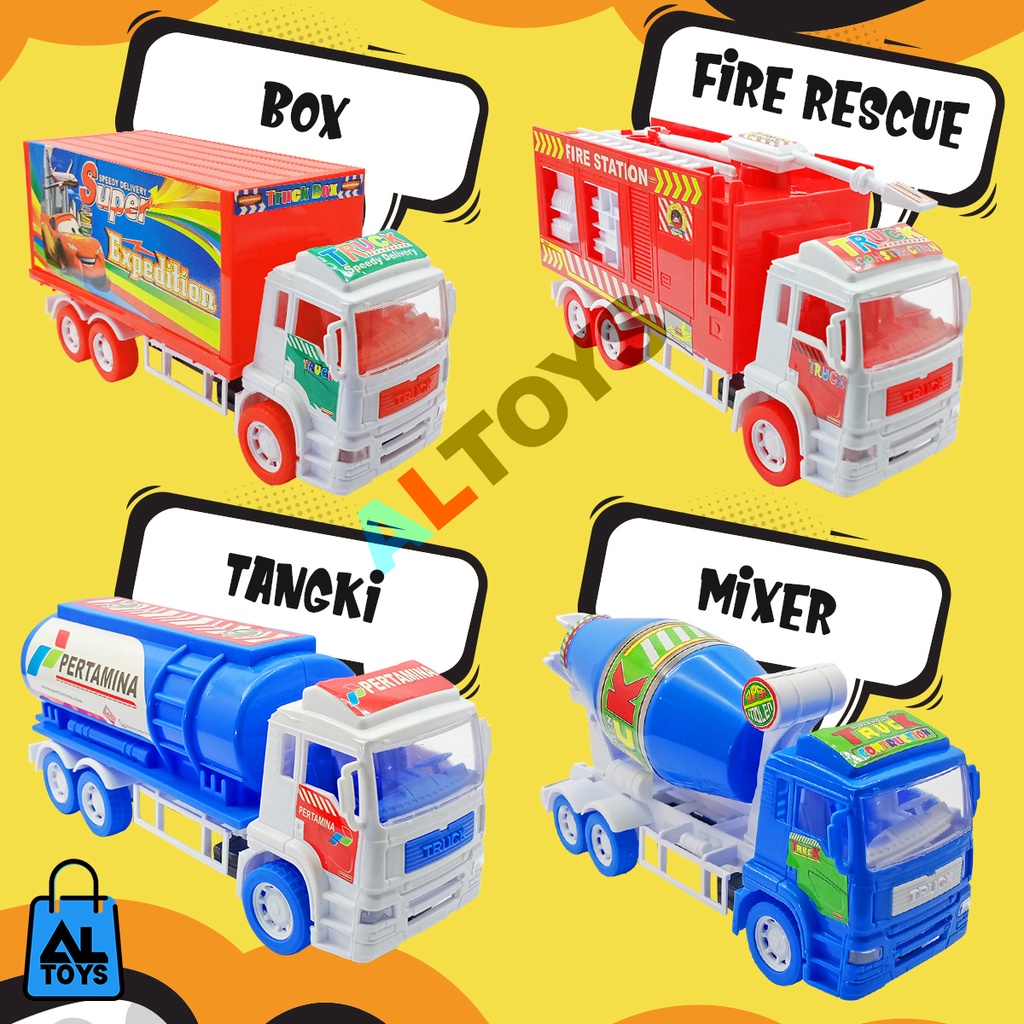 MAINAN MOBIL TRUCK KOTENER / PEMADAM KEBAKARAN / MOBIL MIXER / MOBIL TANGKI