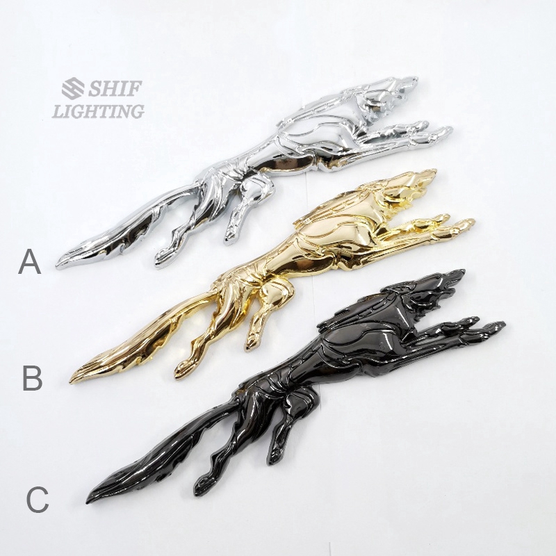 1pc Stiker Emblem Logo Serigala Lari 3d Bahan Metal Untuk Dekorasi Mobil/Motor