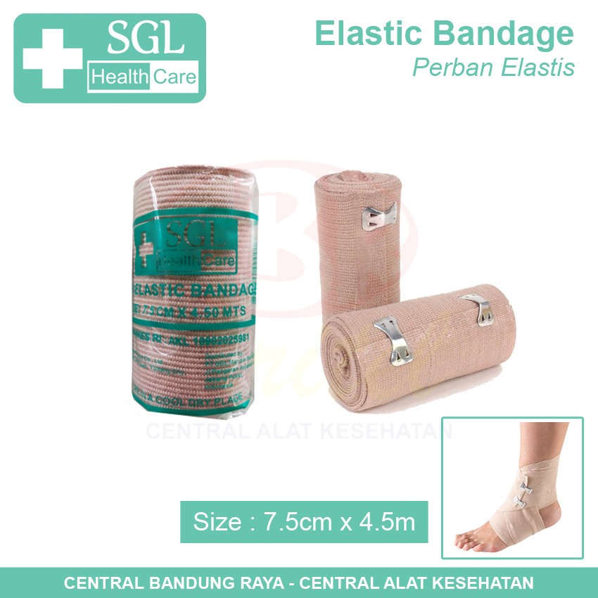 Jual Sgl Elastic Bandage 7 5cm X 4 5m Perban Pembalut Elastis Lebar