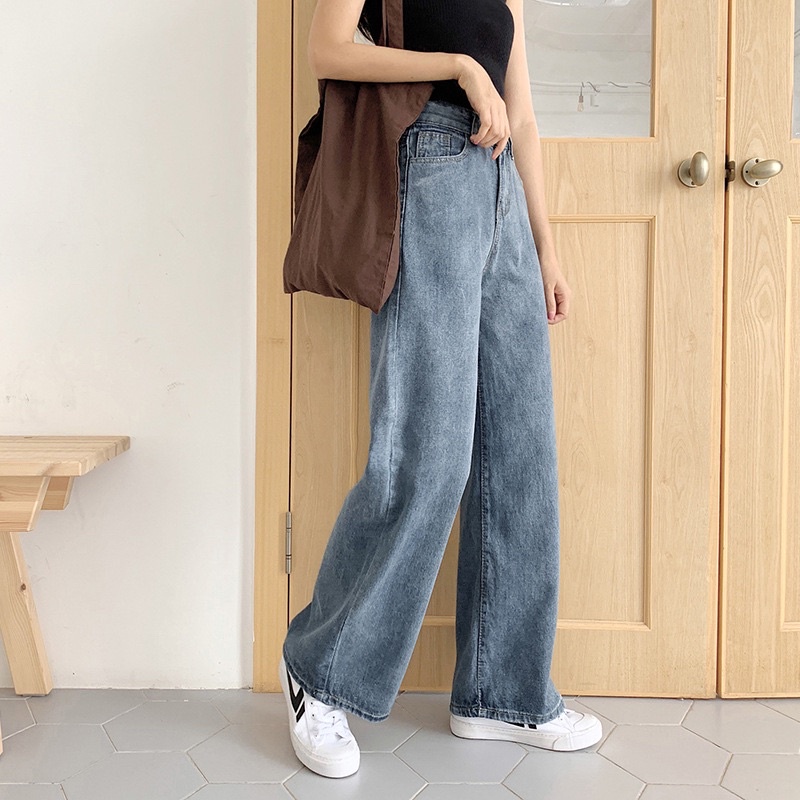 [CLEARANCE SALE] JEANS HIGHWAIST  CELANA PANTS WANITA CEWEK CULLOTE HW BAGGY DENIM MX815