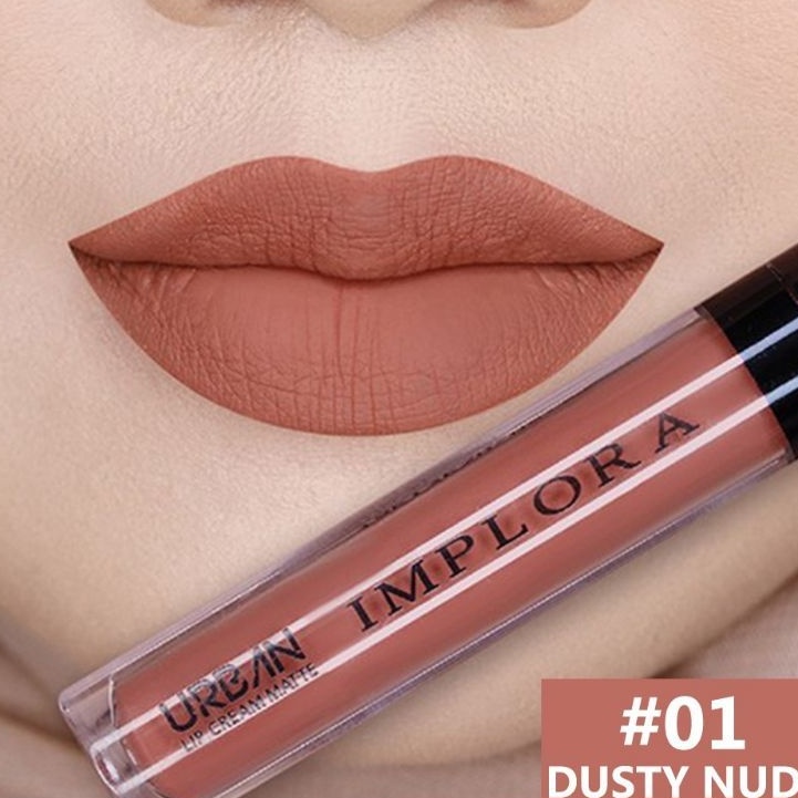 IMPLORA URBAN LIP CREAM MATTE 01 DUSKY NUDE OMBRE VIRAL LIPSTICK MAKE UP BPOM