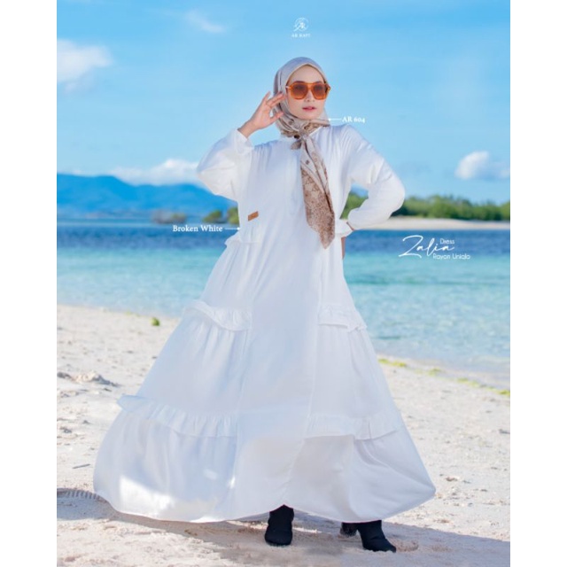 Arrafi Dress✔️Gamis Dress Zalia By Arrafi Terbaru Terlaris 2022 Bisa COD Bahan Rayon Premium Adem Ke