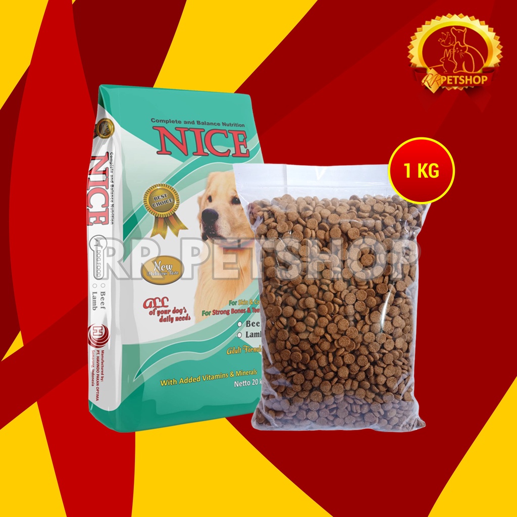 Nice Dog Repack 1Kg Makanan Anjing Repacking 1 Kg - Nice Beef / Lamb