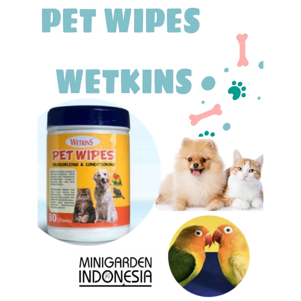 PET WIPES WETKINS TISU BASAH HEWAN DEODORANT CONDITIONER ANJING KUCING