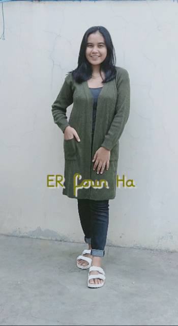 Cardigan wanita l Sweater Rajut l Pakaian Rajut Wanita l Rajut Outwear #rajutmurah longkardy BELLE