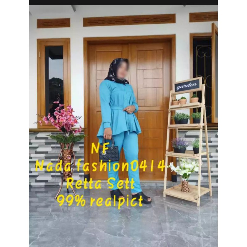 Reeta sett Terbaru / ( Realpict Geser Kiri ) / Baju Setelan / Setelan Termurah / Tunik set / Terbaru